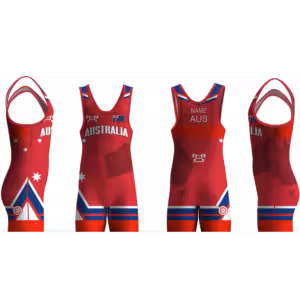 Australia UWW 2024 Red Freestyle Singlet(PRE ORDER)