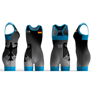 Germany UWW 2024 Women's Blue Freestyle Singlet(PRE ORDER)