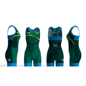 Brazil UWW 2024 Women's Blue Freestyle Singlet(PRE ORDER)
