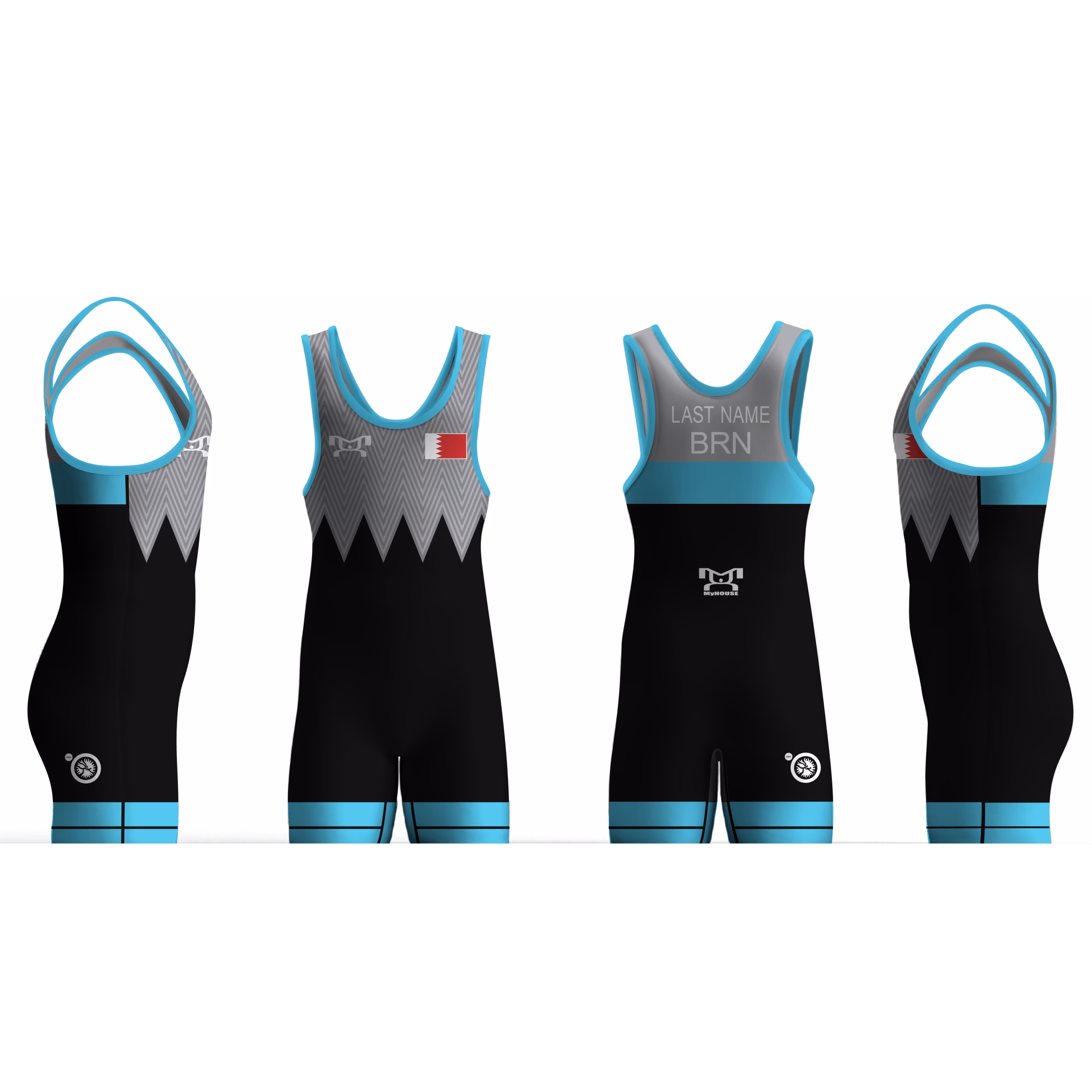 Bahrain UWW 2024 Blue Freestyle Singlet(PRE ORDER)