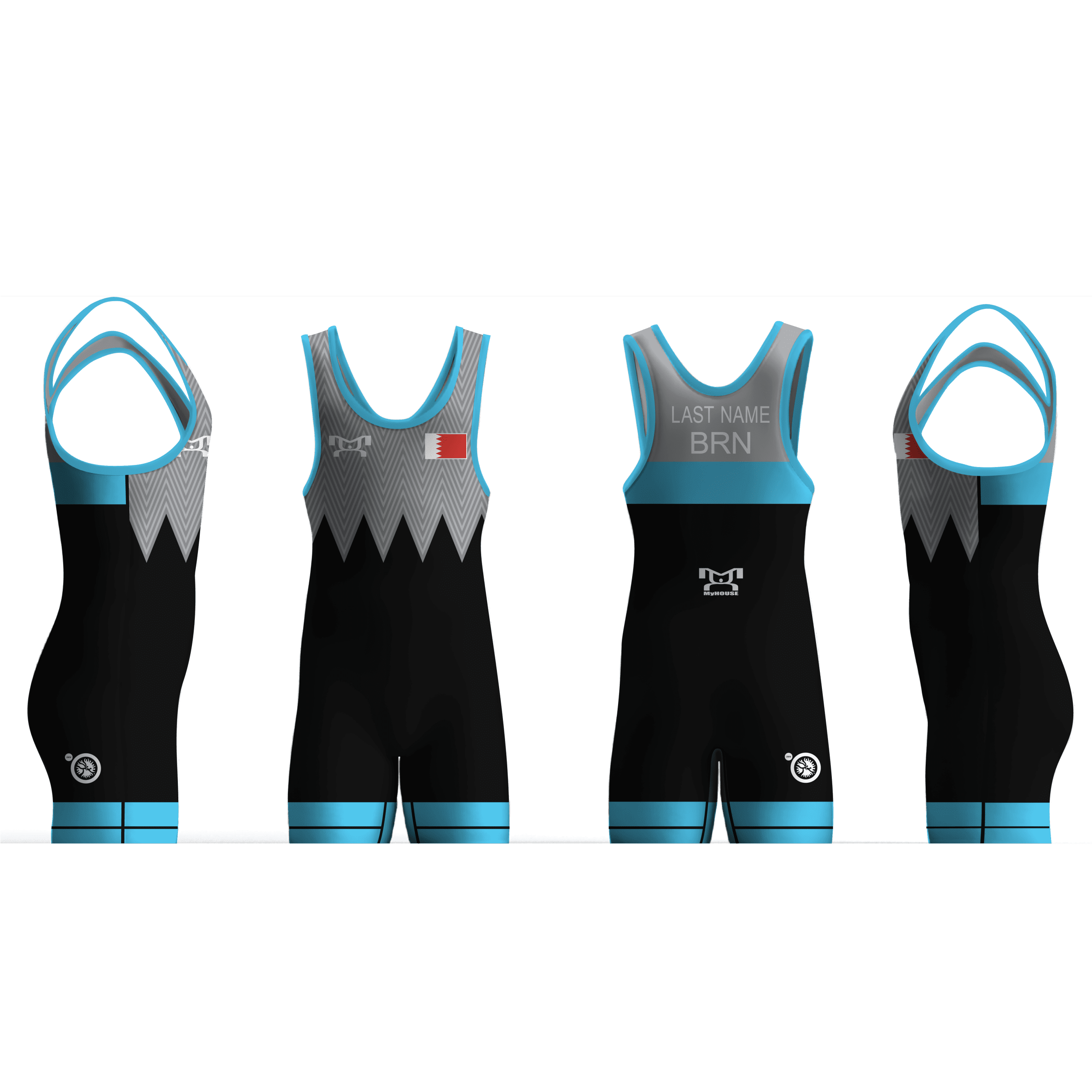 Bahrain UWW 2024 Blue Freestyle Singlet(PRE ORDER)