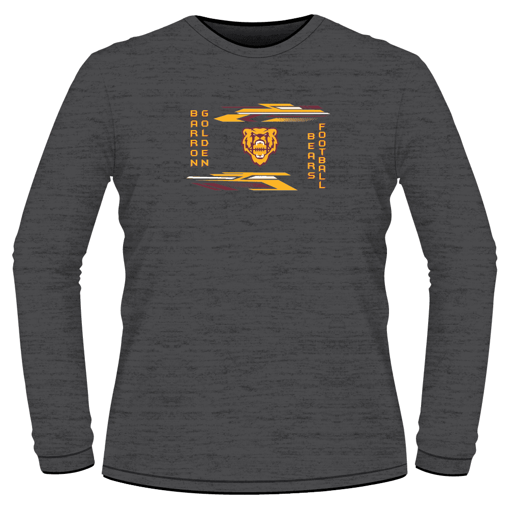 Barron Golden Bears Football Custom Heat Press Long Sleeve