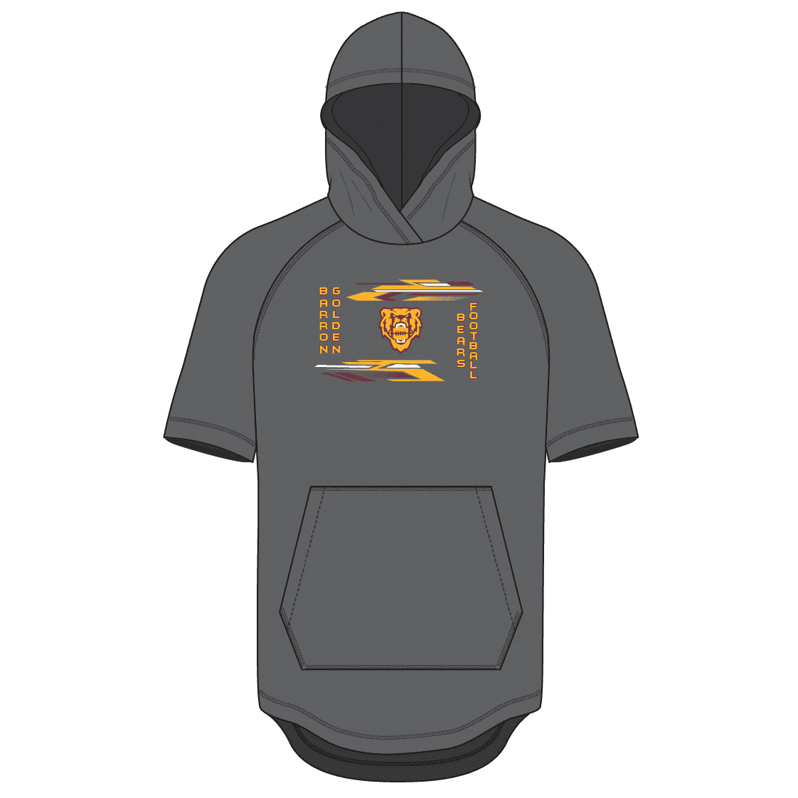 Barron Golden Bears Football Short Sleeve Hoodie