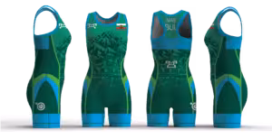 Bulgaria UWW 2024 Women's Blue Freestyle Singlet(PRE ORDER)