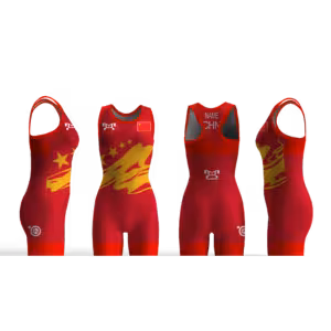 China UWW 2024 Women's Red Freestyle Singlet(PRE ORDER)