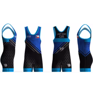 Czechia UWW 2024 Blue Freestyle Singlet(PRE ORDER)