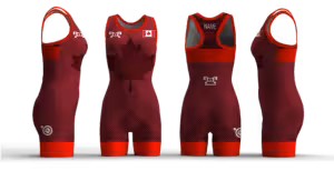 Canada UWW 2024 Women's Red Freestyle Singlet(PRE ORDER)