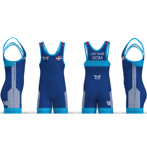 Dominican Republic UWW 2024 Blue Freestyle Singlet(PRE ORDER)