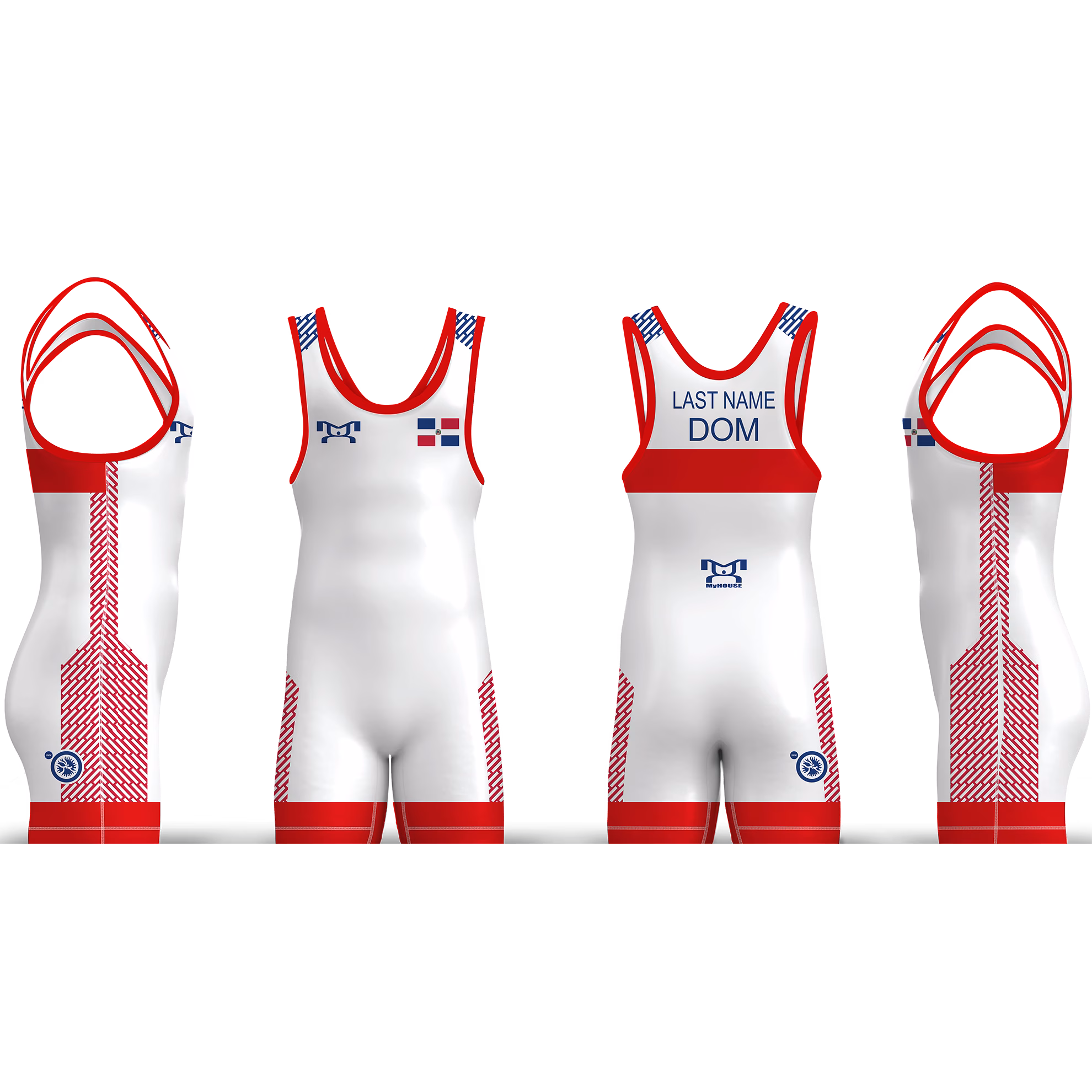 Dominican Republic UWW 2024 Red Freestyle Singlet(PRE ORDER)