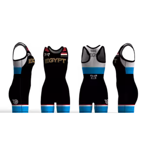 Egypt UWW 2024 Women's Blue Freestyle Singlet(PRE ORDER)