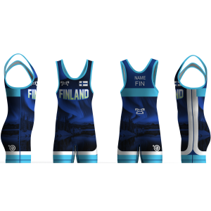 Finland UWW 2024 Blue Freestyle Singlet(PRE ORDER)