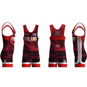 Finland UWW 2024 Red Freestyle Singlet(PRE ORDER)
