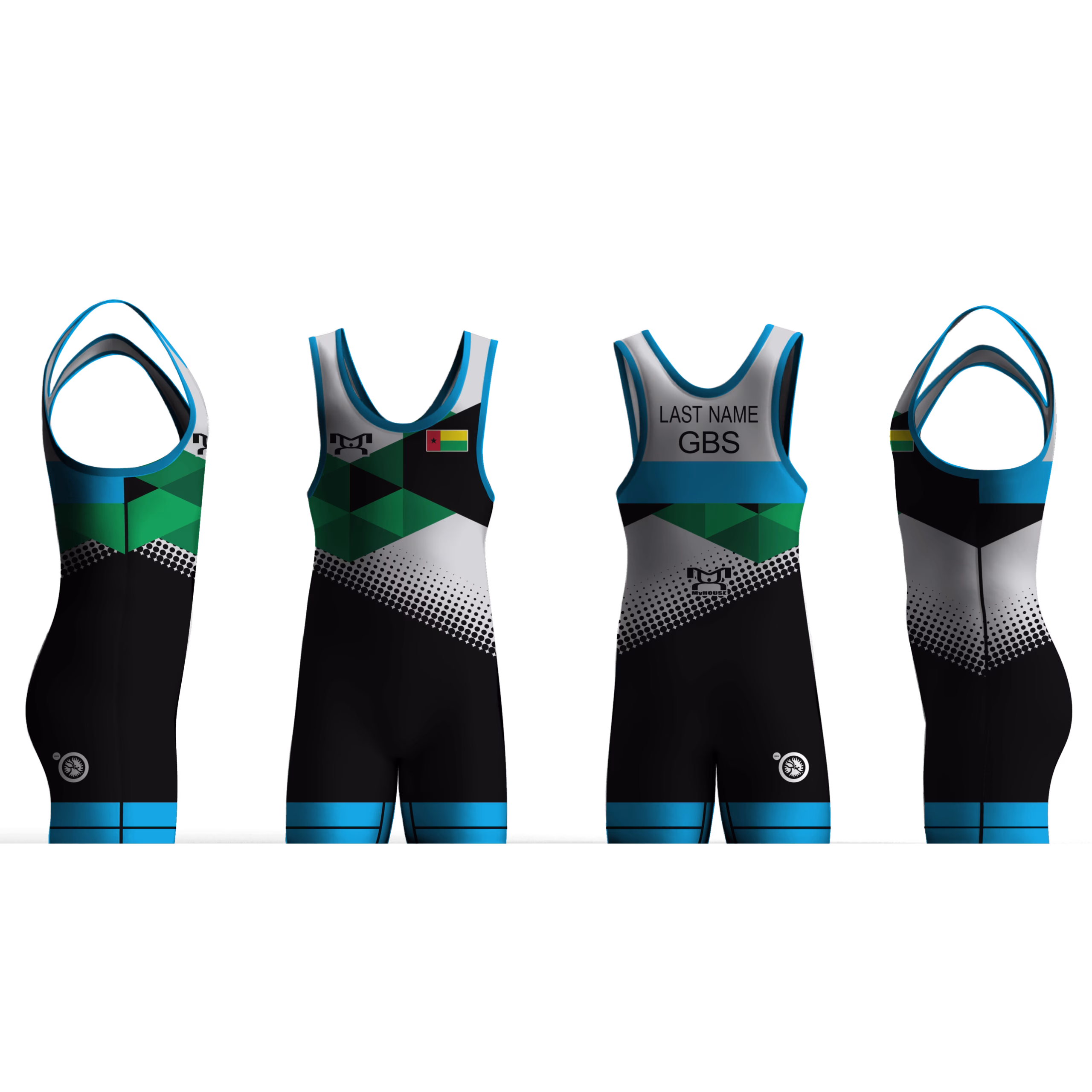 Guinea Bissau UWW 2024 Blue Freestyle Singlet(PRE ORDER)