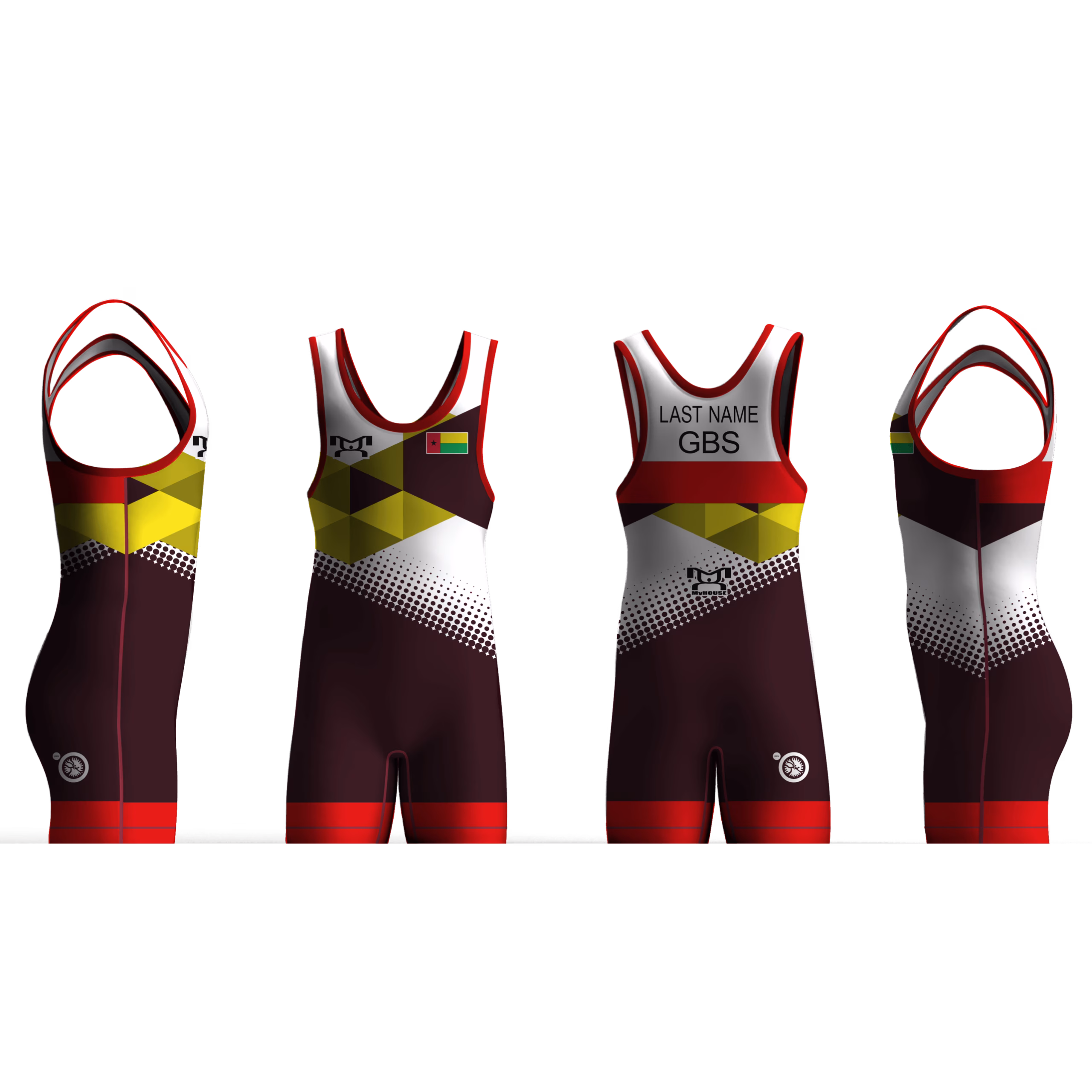 Guinea Bissau UWW 2024 Red Freestyle Singlet(PRE ORDER)