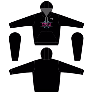 Wrestle Like A Girl Black Sublimated Hoodie 2024(UNISEX)