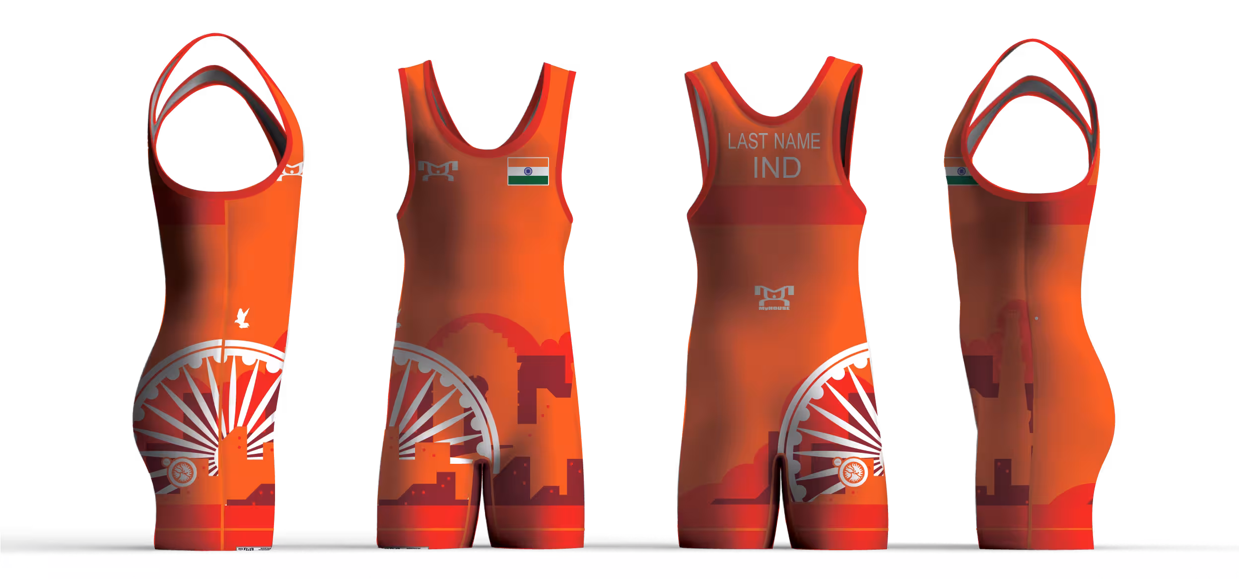 India UWW 2024 Red Freestyle Singlet(PRE ORDER)