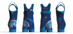 India UWW 2024 Blue Freestyle Singlet(PRE ORDER)