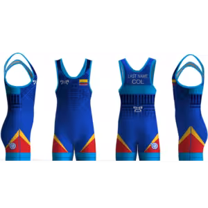 Colombia UWW 2024 Blue Freestyle Singlet(PRE ORDER)