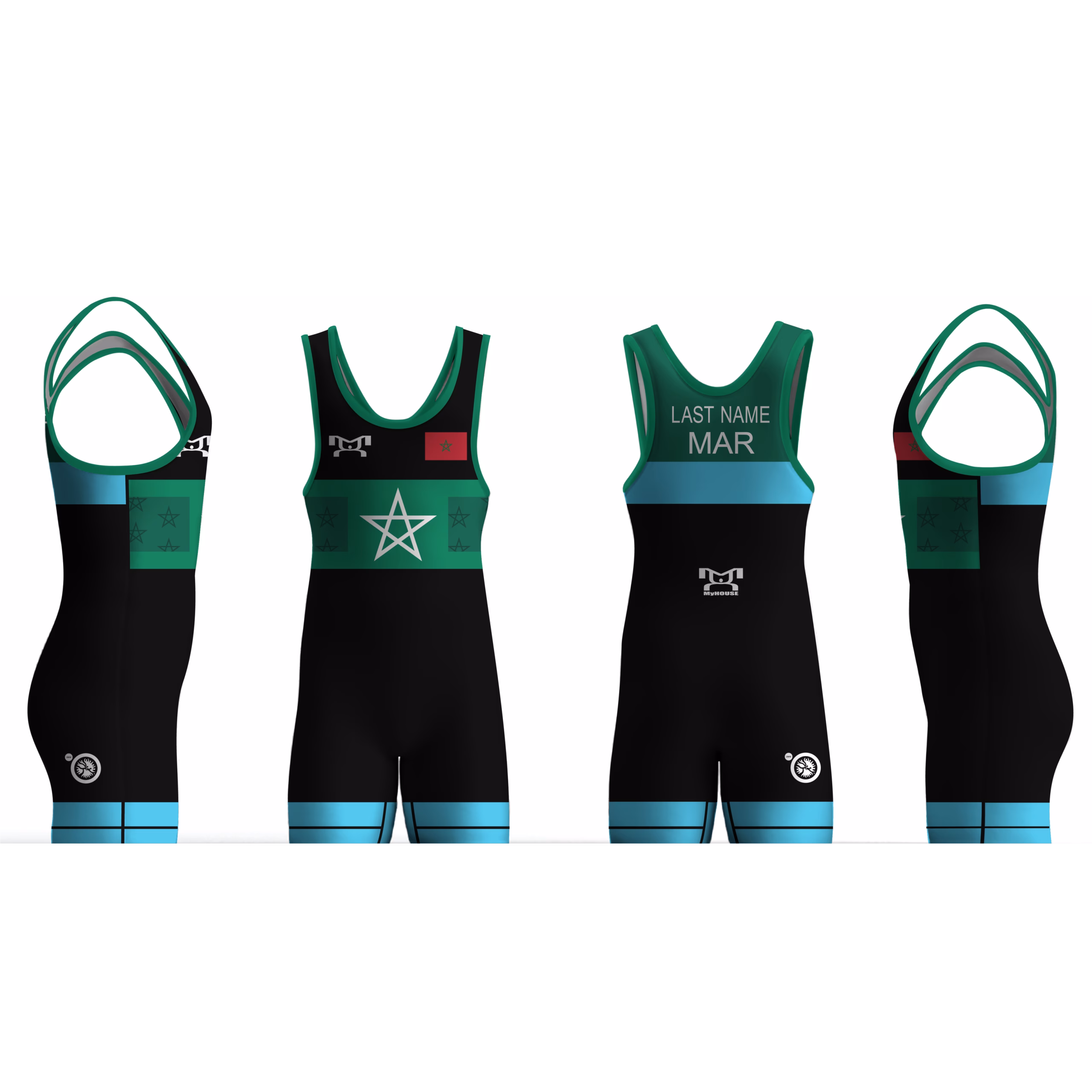 Morroco UWW 2024 Blue Freestyle Singlet (pre order)