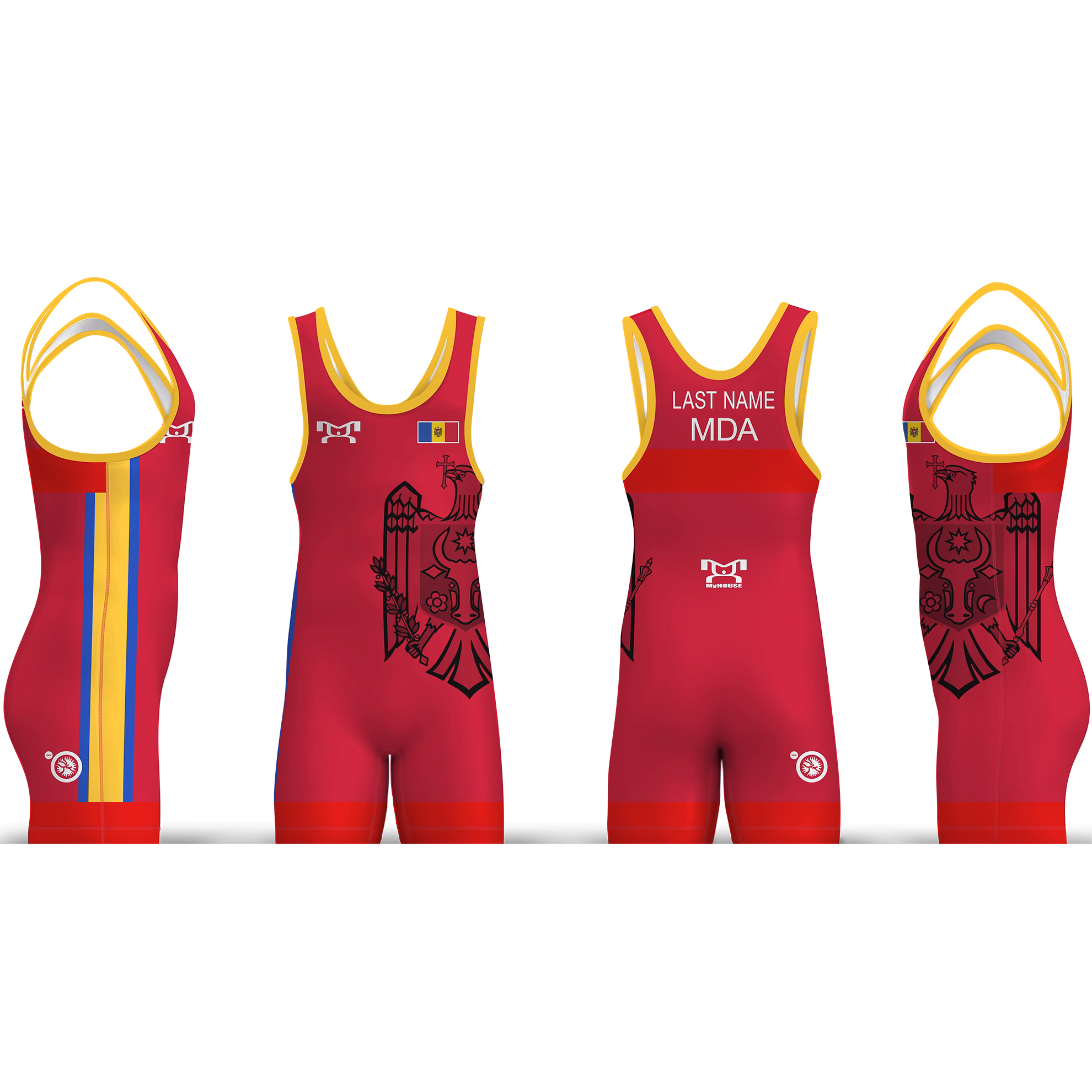 Moldova UWW 2024 Red Freestyle Singlet (pre order)