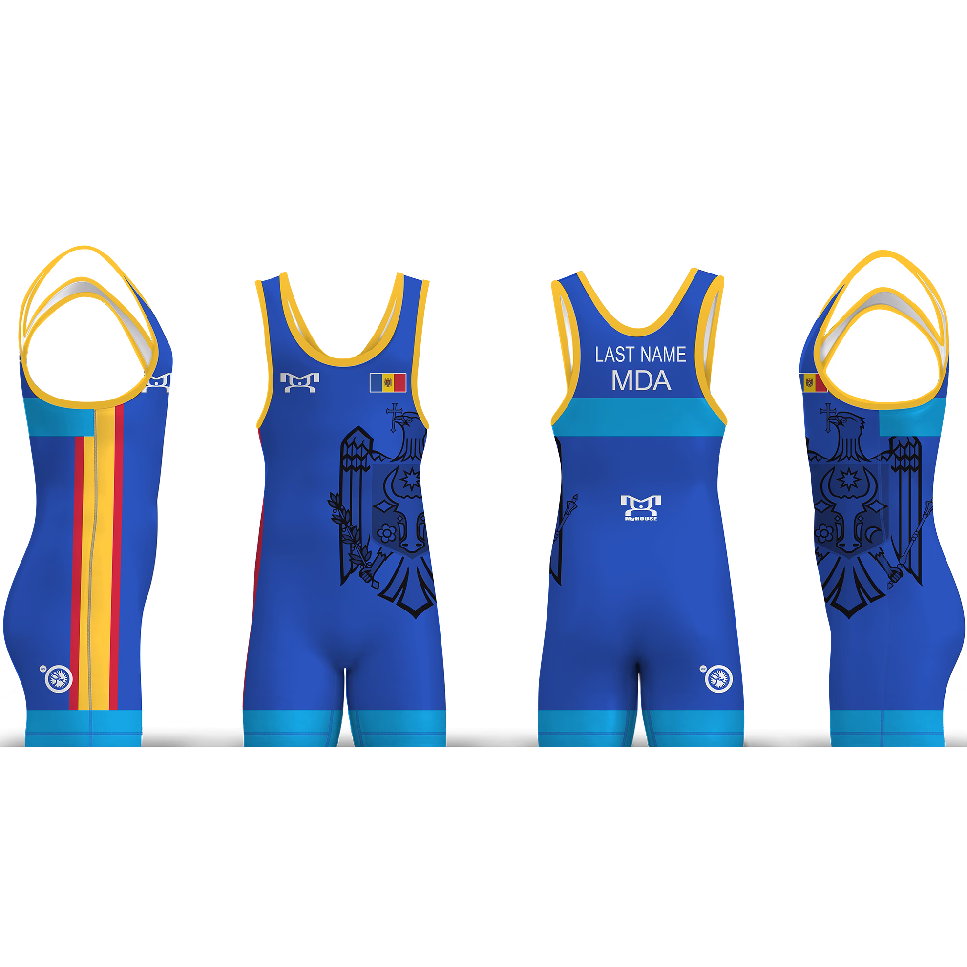 Moldova UWW 2024 Blue Freestyle Singlet (pre order)