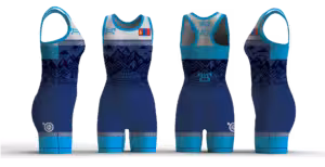 Mongolia UWW 2024 Women's Blue Freestyle Singlet (pre order)