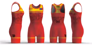 Mongolia UWW 2024 Women's Red Freestyle Singlet (pre order)