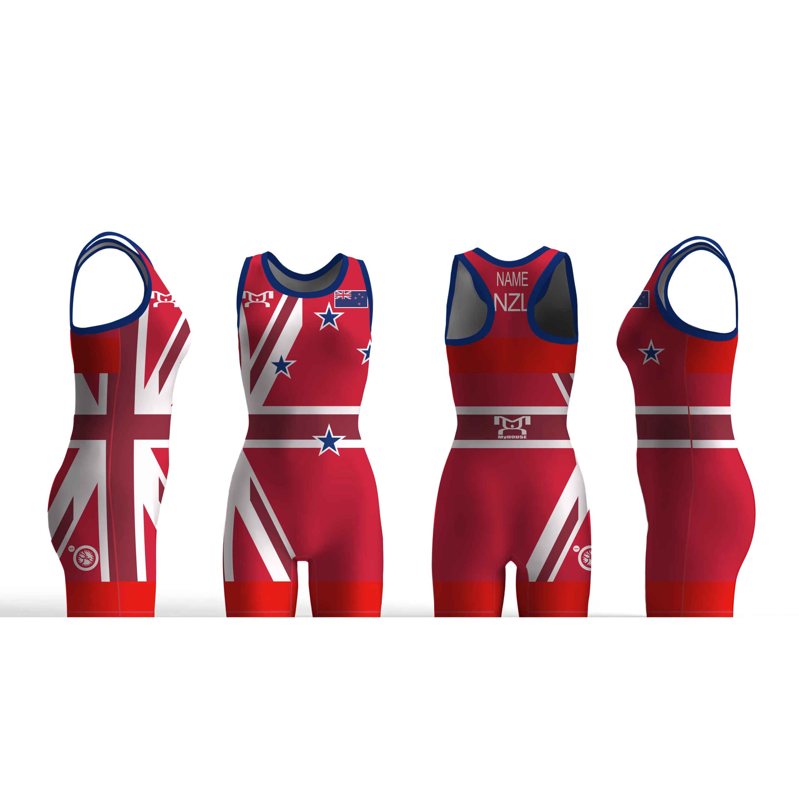 New Zealand UWW 2024 Women's Red Freestyle Singlet (pre order)