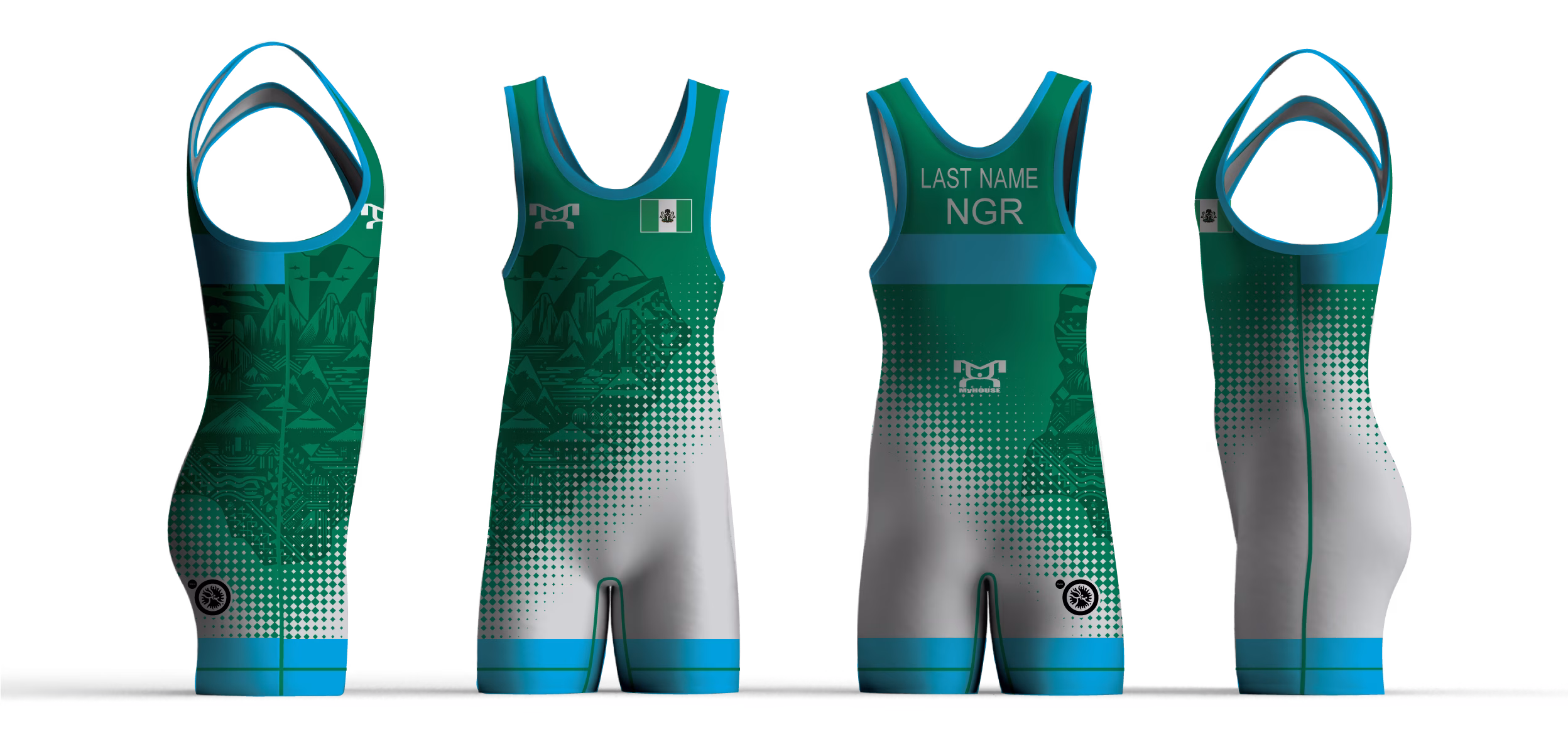 Nigeria UWW 2024 Blue Freestyle Singlet (pre order)