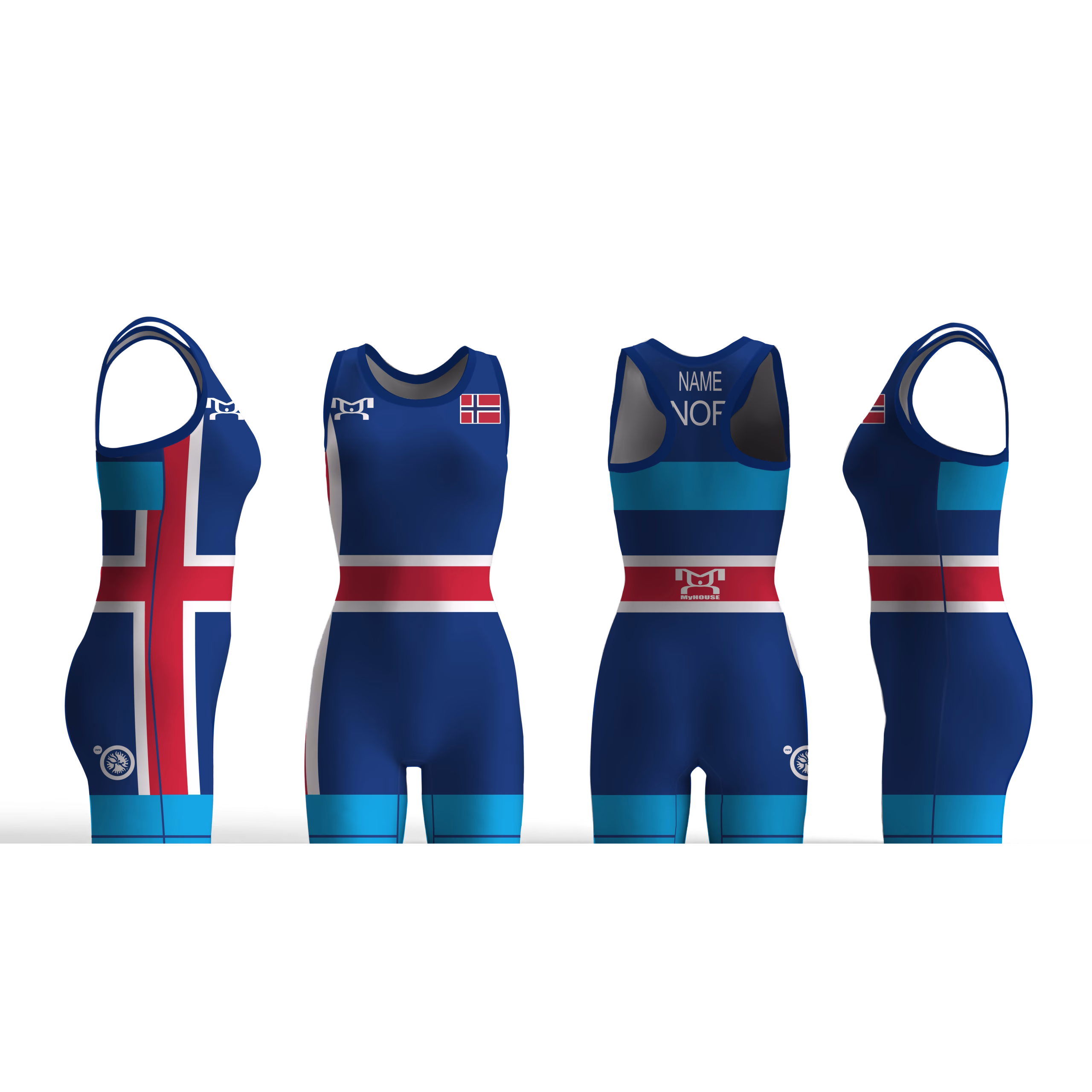 Norway UWW 2024 Women's Blue Freestyle Singlet (pre order)