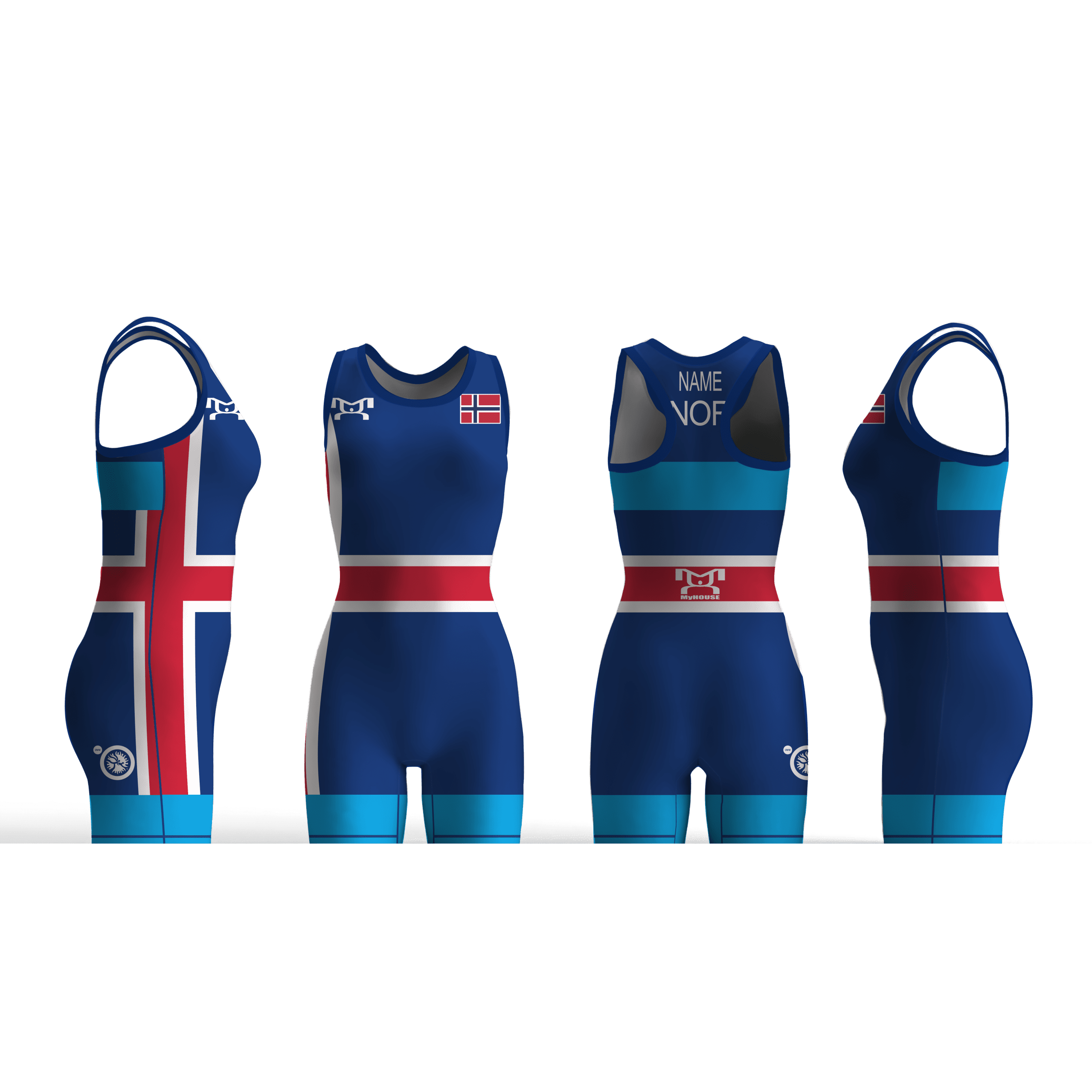 Norway UWW 2024 Women's Blue Freestyle Singlet (pre order)