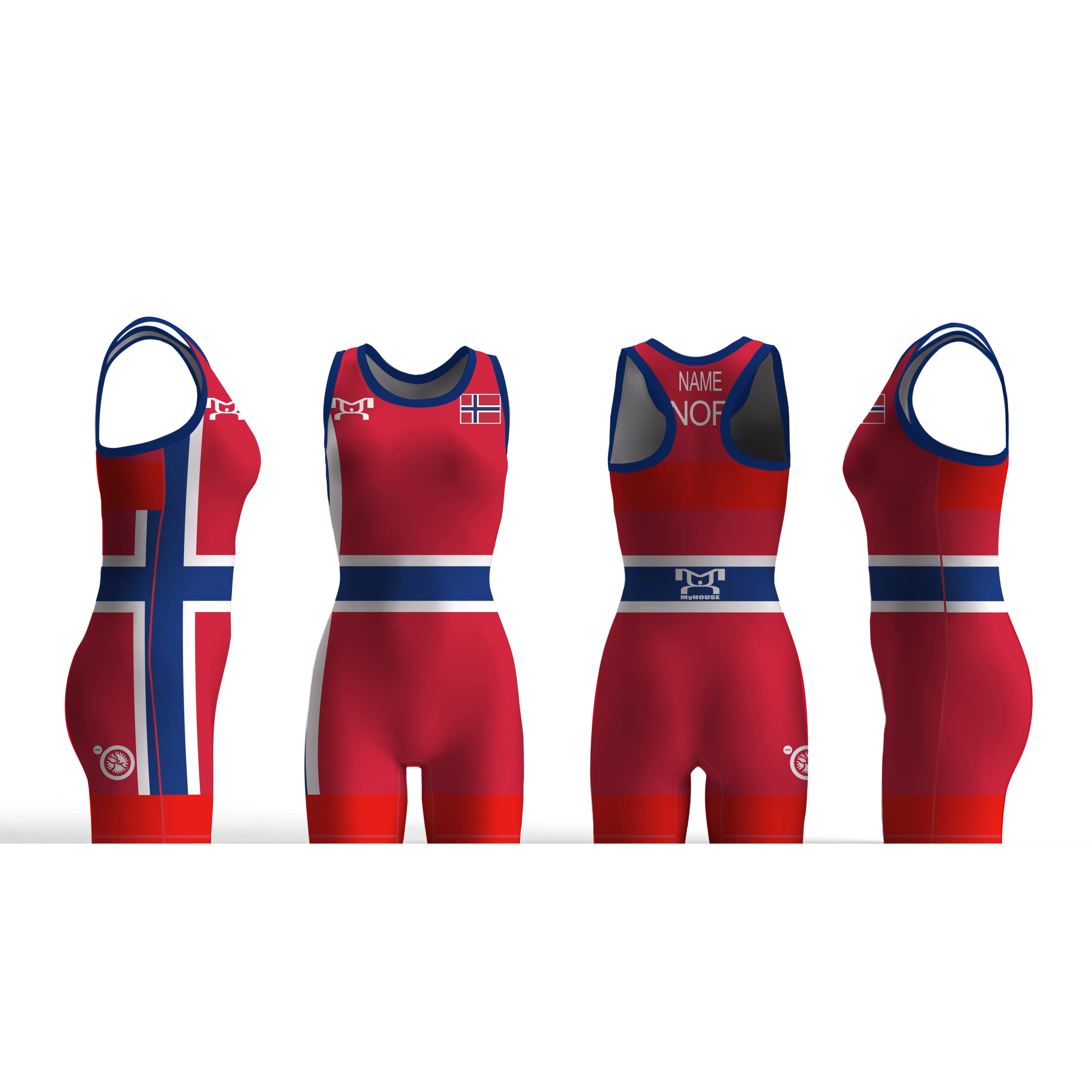 Norway UWW 2024 Women's Red Freestyle Singlet (pre order)