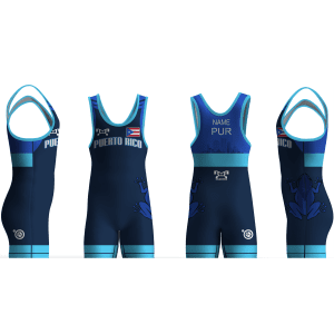 Puerto Rico UWW 2024 Blue Freestyle Singlet (pre order)