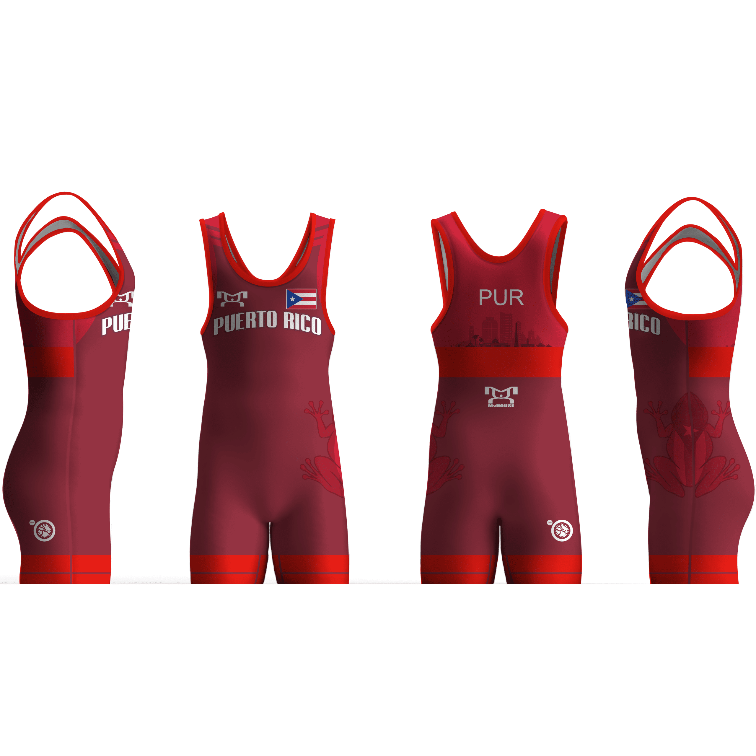 Puerto Rico UWW 2024 Red Freestyle Singlet (pre order)