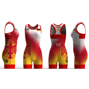 Germany UWW 2024 Women's Red Freestyle Singlet(PRE ORDER)