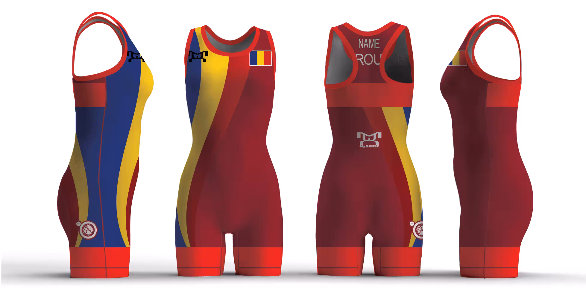 Romania UWW 2024 Women's Red Freestyle Singlet (pre order)