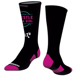 Wrestle Like A Girl Black SOCKS