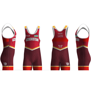 Uzbekistan UWW 2024 Red Freestyle Singlet (pre order)