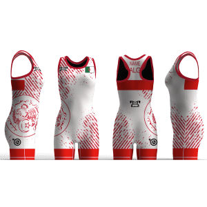 Algeria UWW 2024 Women's Red Freestyle Singlet(PRE ORDER)