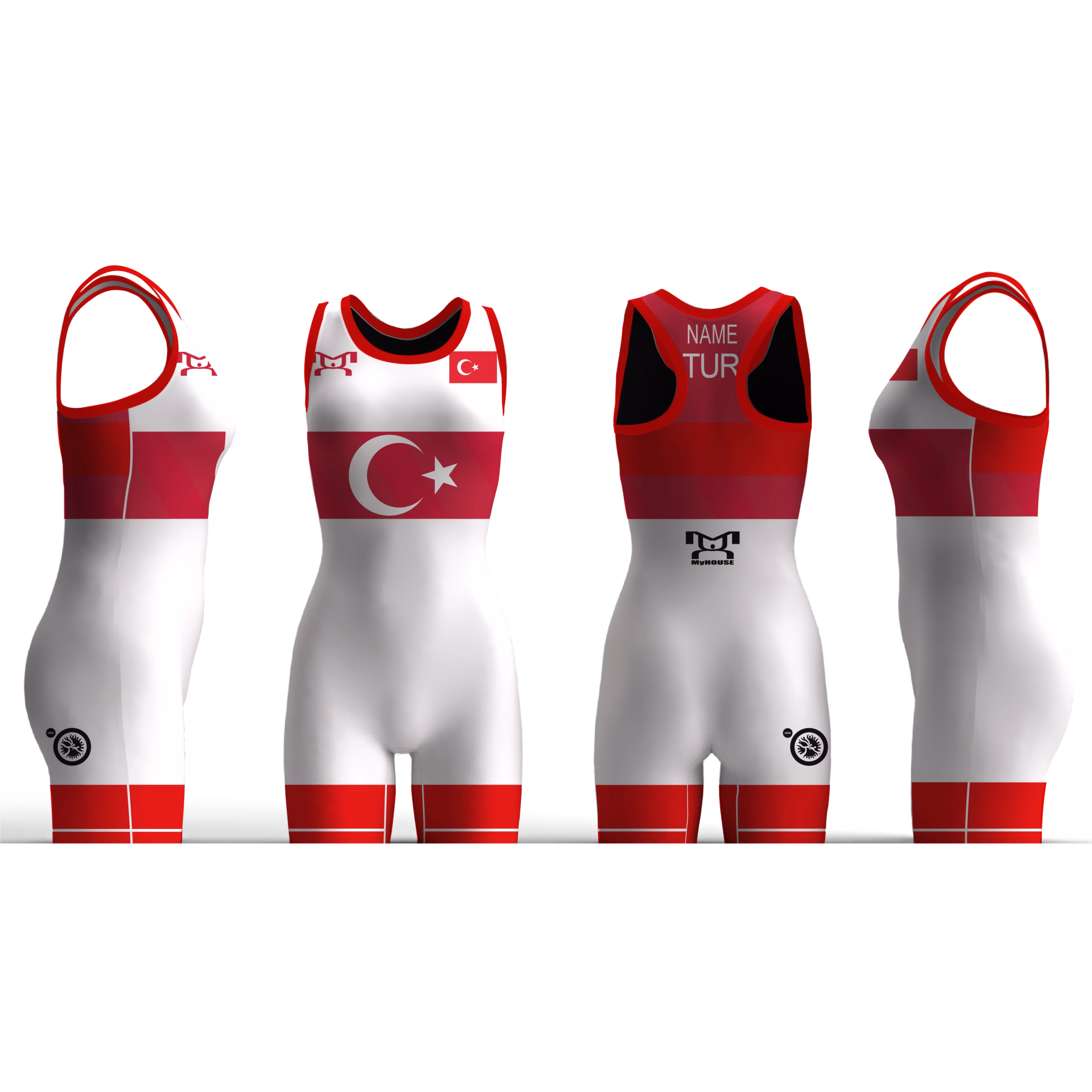 Turkey (Türkiye) UWW 2024 Women's Red Freestyle Singlet (pre order)