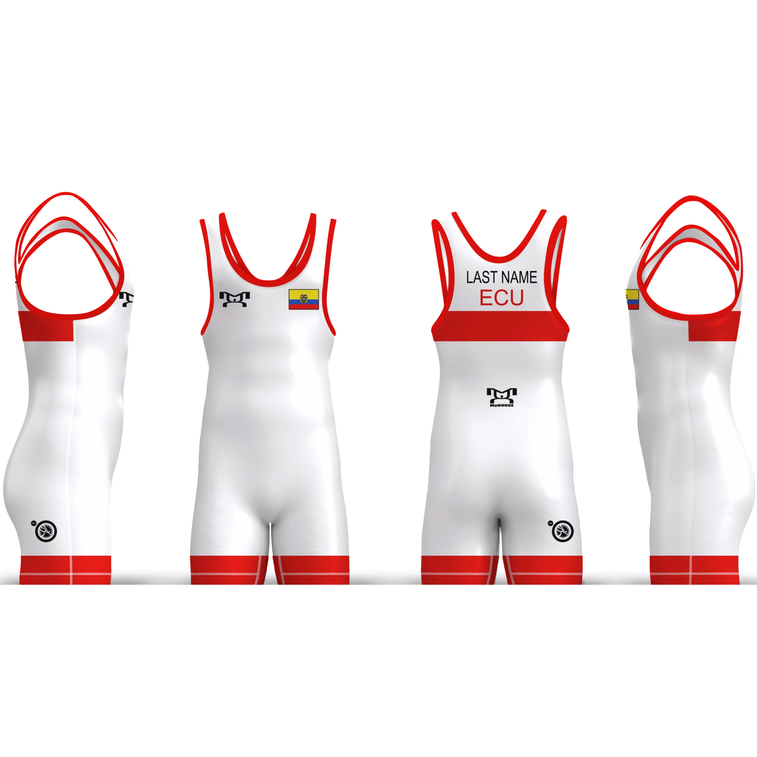 Ecuador UWW 2024 Red Freestyle Singlet(PRE ORDER)