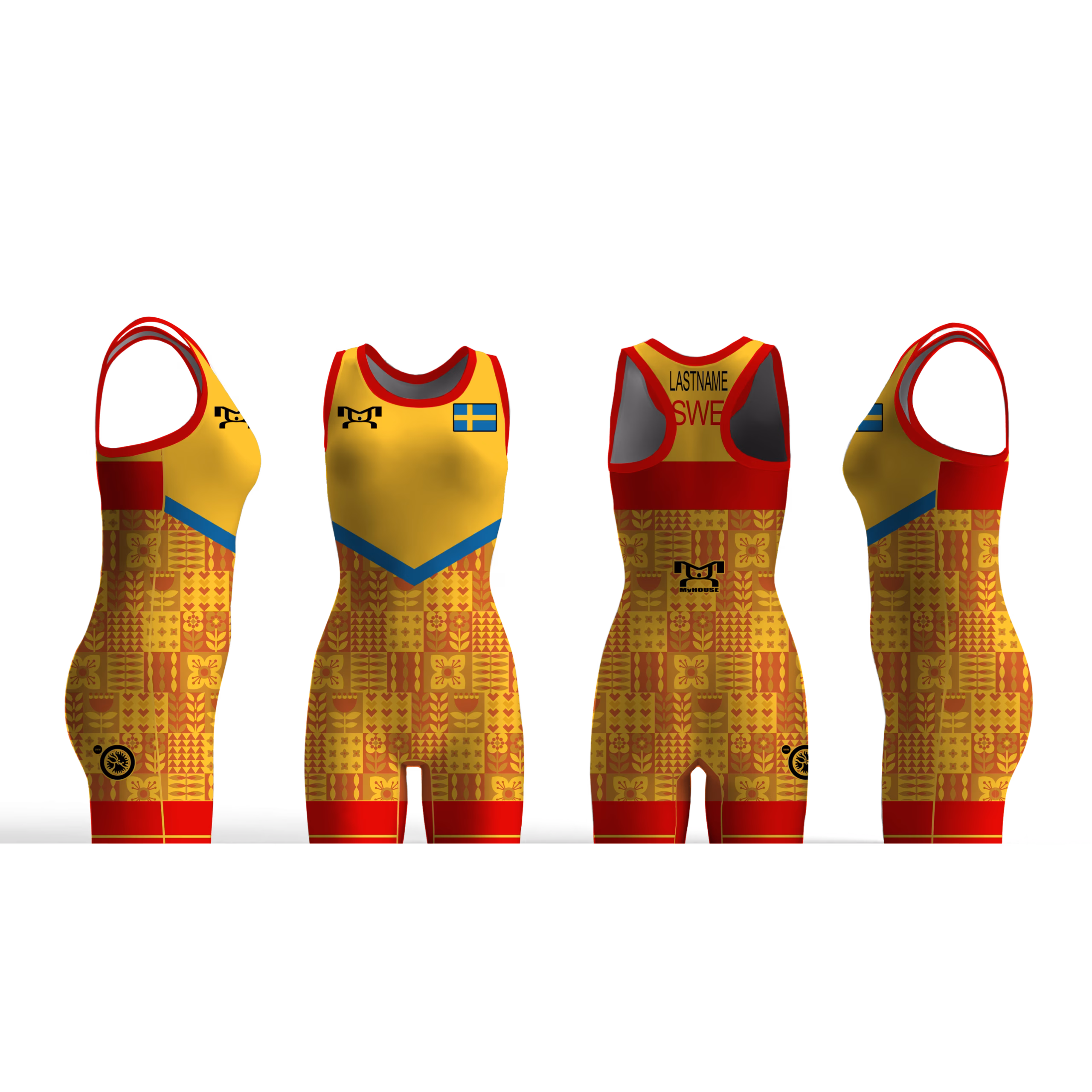 Sweden UWW 2024 Women's Red Freestyle Singlet (pre order)