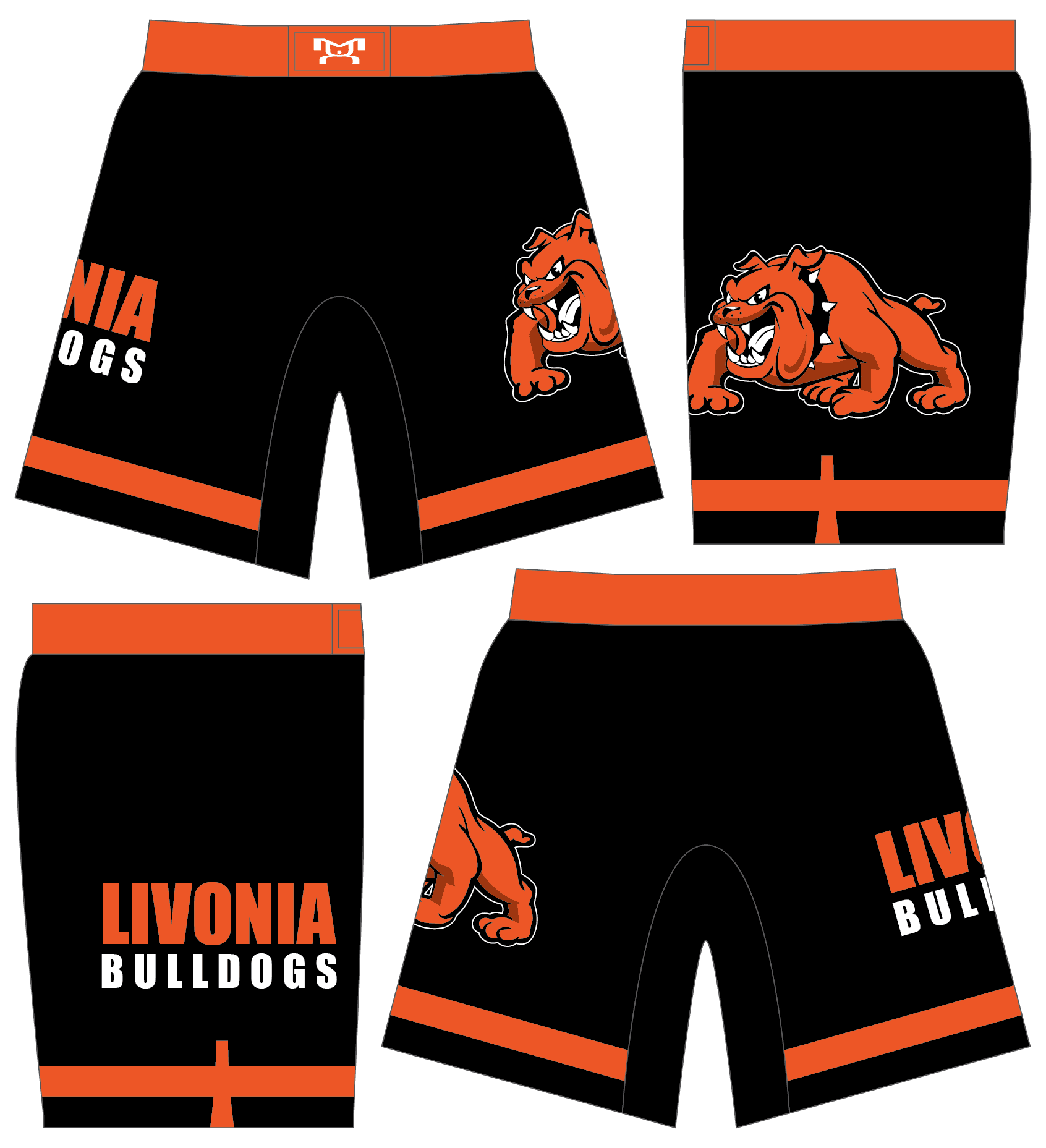 Livonia Bulldogs Custom Fight Shorts 2024