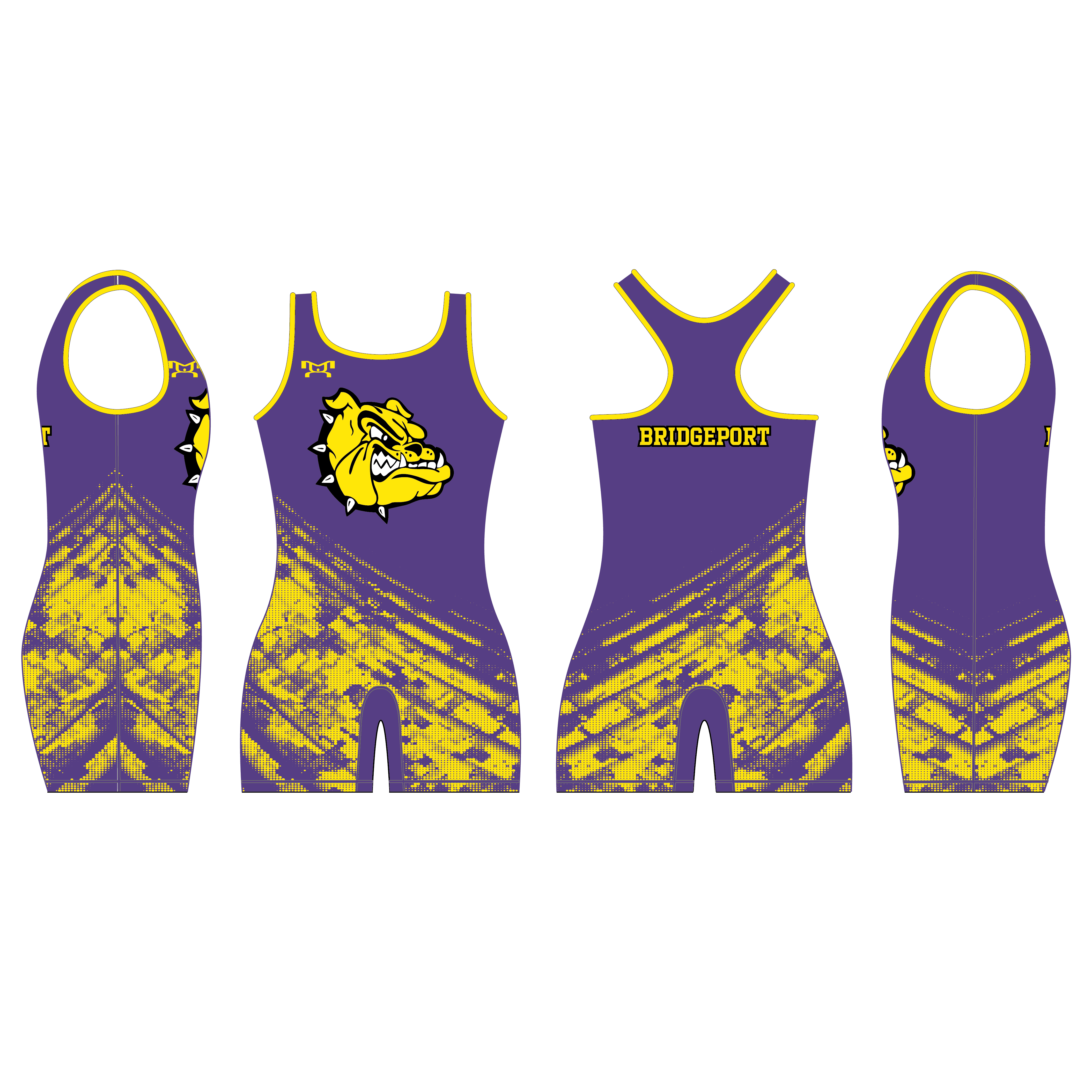 Bridgeport Purple & Gold Designed Women's Custom Singlet