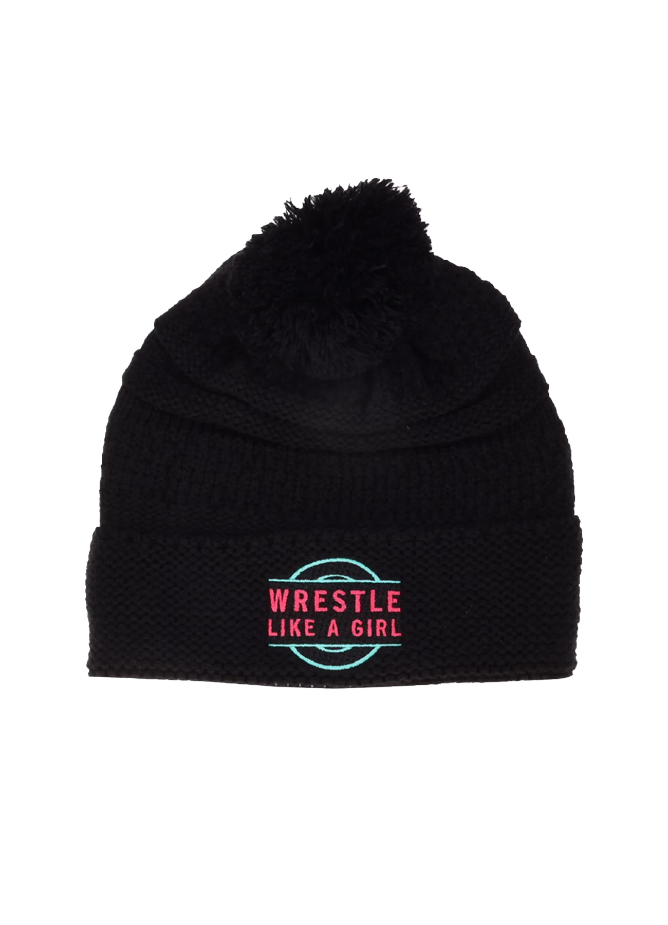 Wrestle Like A Girl Pom Pom Beanie