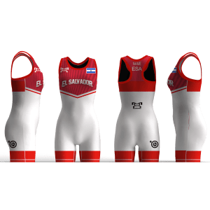 El Salvador UWW 2024 Women's Red Freestyle Singlet(PRE ORDER)