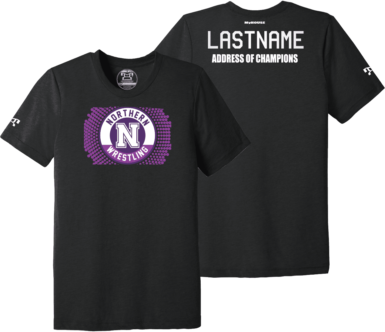 Northern York Custom BLACK Address Of Champions Heat Press T Shirt