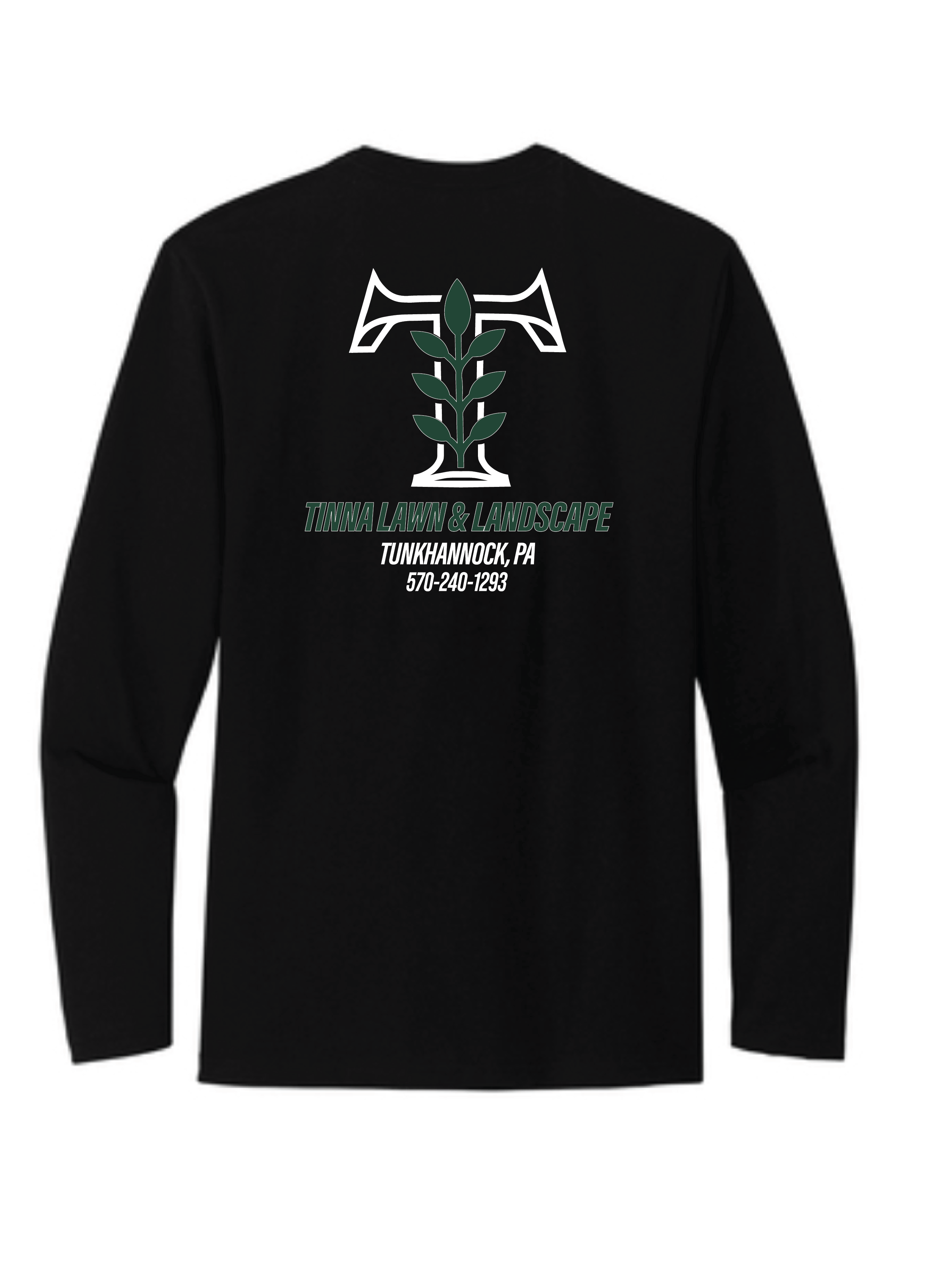 Tinna Lawn Heat Press Black Long Sleeve T-Shirt - Image 2