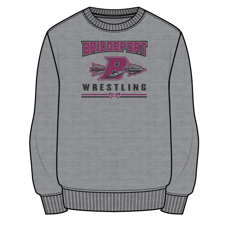 BYWC WV Pink Sublimated Decal Grey Crewneck