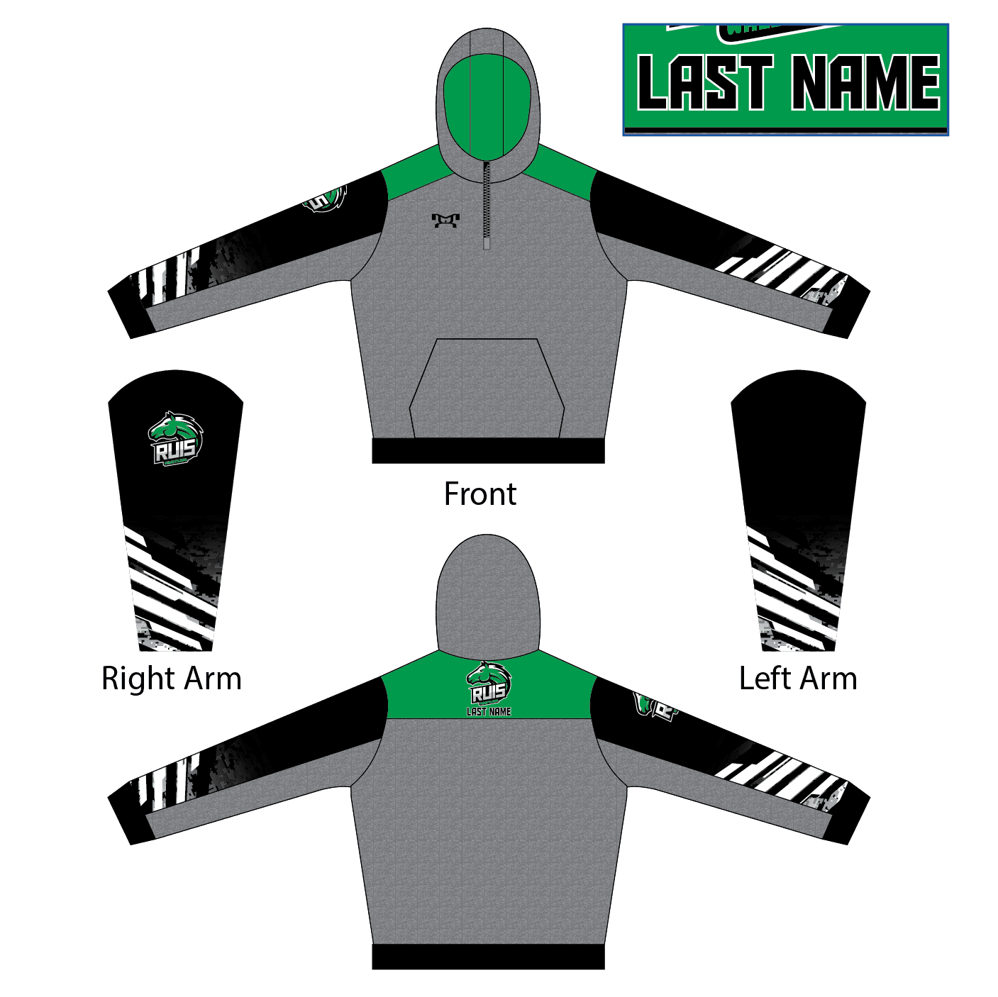 Ruis Wrestling Academy Custom Quarter Zip Hoodie